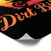 女の実在子の乗るダートバイクMotocrossサンセットスタント ポスター (角)