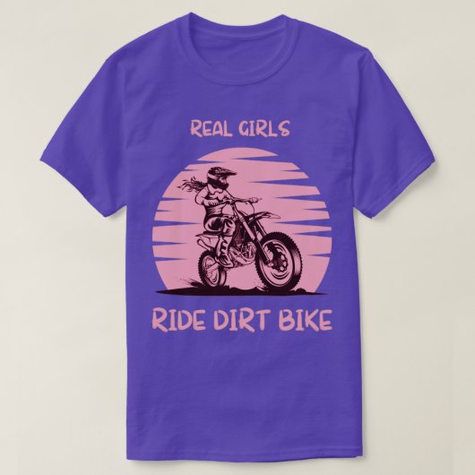 女の実在子はダート自転車モトクロス恋人に乗る Tシャツ (デザイン正面)