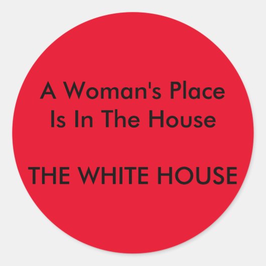 女の居場所は家の中にあるホワイトハウス ラウンドシール (正面)