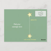 女の感謝してい子の名前のペンギンのためのクリスマスのギフト ポストカード (裏面)