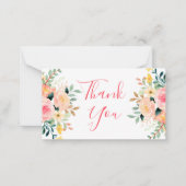 女の感謝してい子の赤ちゃんシャワー水色フローラピンク ノートカード (正面)