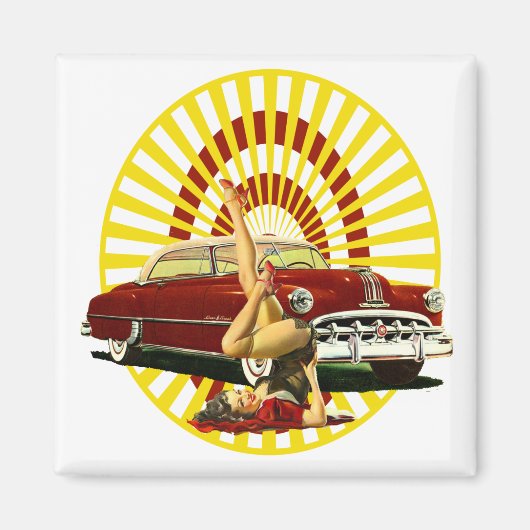 女の改造子をピン留めする マグネット (正面)