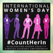 女の日国際的に彼女を数える ウィンドウサイン (シート3)