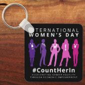 女の日国際的に彼女を数える キーホルダー (正面)
