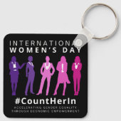 女の日国際的に彼女を数える キーホルダー (裏面)