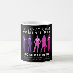 女の日国際的に彼女を数える コーヒーマグカップ