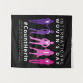 女の日国際的に彼女を数える タペストリー (正面(横))