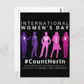 女の日国際的に彼女を数える ポストカード (正面/裏面)