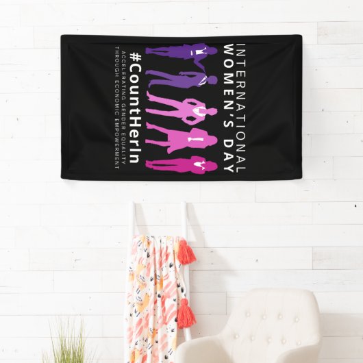 女の日国際的に彼女を数える 横断幕 (インサイチュ)