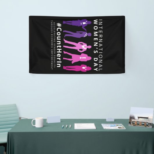 女の日国際的に彼女を数える 横断幕 (トレードショー)