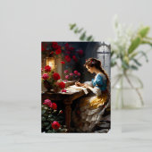 女の書この段落は柔らかいローマ人だ 箔シーズンポストカード (立ち正面)