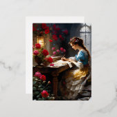 女の書この段落は柔らかいローマ人だ 箔シーズンポストカード (正面/裏面)