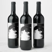 女の独身の子の悲しい顔に涙。グラフィックス， sk ワインラベル (ボトル)