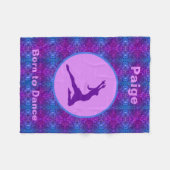 女の生まれ子のダンス青/紫のフリースブランケット フリースブランケット (正面(横))