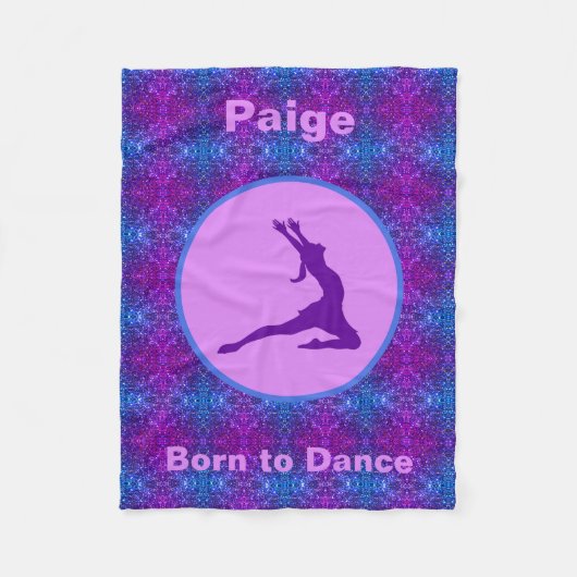 女の生まれ子のダンス青/紫のフリースブランケット フリースブランケット (正面)
