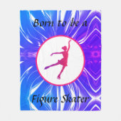 女の生まれ子は姿スケートをする フリースブランケット (正面)