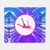 女の生まれ子は姿スケートをする フリースブランケット (正面(横))