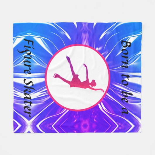 女の生まれ子は姿スケートをする フリースブランケット (正面(横))