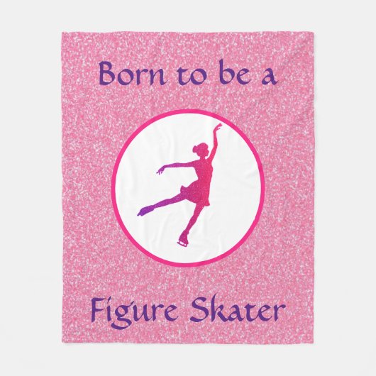 女の生まれ子は姿スケートをする フリースブランケット (正面)