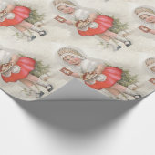 女の生まれ子を焼くクリスマス ラッピングペーパー (角)