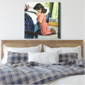 女の祈子はベッドの時間で、主の祈りの言葉 キャンバスプリント (インサイチュ (寝室))