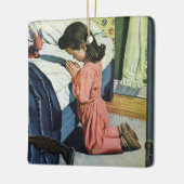 女の祈子はベッドの時間で、主の祈りの言葉 セラミックオーナメント (左)