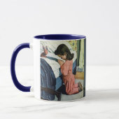 女の祈子はベッドの時間で、主の祈りの言葉 マグカップ (左)