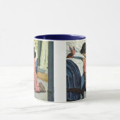 女の祈子はベッドの時間で、主の祈りの言葉 マグカップ (中央)