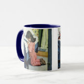 女の祈子はベッドの時間で、主の祈りの言葉 マグカップ (正面左)