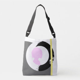 女の絵を描子「ピンクシルエット」トートバッグ クロスボディバッグ