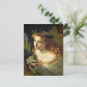 女の美しい顔を取る ポストカード (スタンド正面)