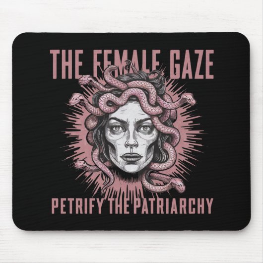 女の視線は家父長制メドゥーサを恐れる マウスパッド (正面)