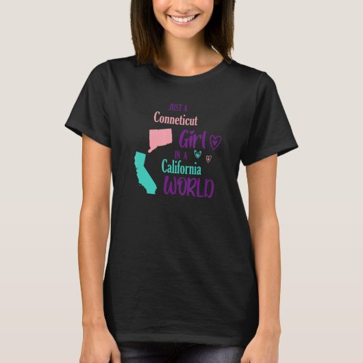 女の誇りを持った子デザインカリの中のJust a Connecticut女の子 Tシャツ (正面)