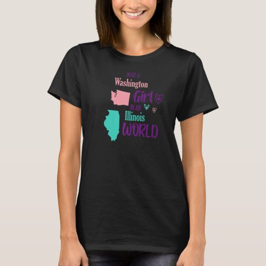 女の誇りを持った子デザインJust a Washington girl in an Ill Tシャツ (正面)