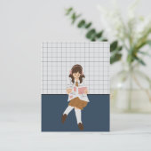 女の読子は新聞だ ポストカード (スタンド正面)