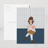 女の読子は新聞だ ポストカード (正面/裏面)