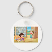 女の読子は納屋のキーチェーンにいる キーホルダー (裏面)