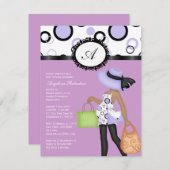 女の赤ちゃんのかわいいベビーシャワーの招待 招待状 (正面/裏面)