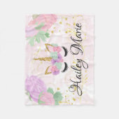 女の赤ちゃんのかわいくカスタムでパーソナライズなユニコーン フリースブランケット (正面)