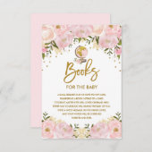 女の赤ちゃんのためのピンクの花旅行冒険の本 エンクロージャーカード (正面/裏面)