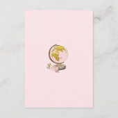 女の赤ちゃんのためのピンクの花旅行冒険の本 エンクロージャーカード (裏面)