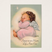 女の赤ちゃんのカトリック教の葬儀の記念の神聖なカード- (正面)