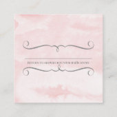 女の赤ちゃんのシャワーのおむつのラッフル象nの群葉 スクエア名刺 (裏面)