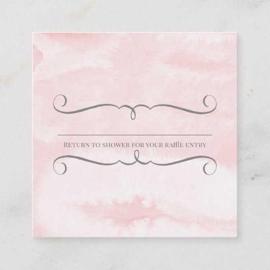 女の赤ちゃんのシャワーのおむつのラッフル象nの群葉 スクエア名刺 (裏面)