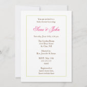 女の赤ちゃんのシャワーの招待状-フクロウ家族 招待状 (裏面)