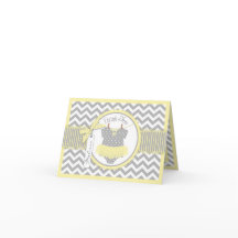 女の赤ちゃんのチュチュのシェブロンのプリントのサンキューカード