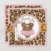 女の赤ちゃんのチュチュのチータのプリントは感謝していしています サンキューカード (正面/裏面)