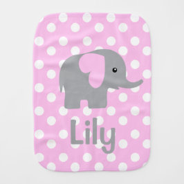 女の赤ちゃんのパーソナライズな象の点々のあるなバープクロス バープクロス