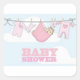 女の赤ちゃんのパーティー項目装飾 スクエアシール
