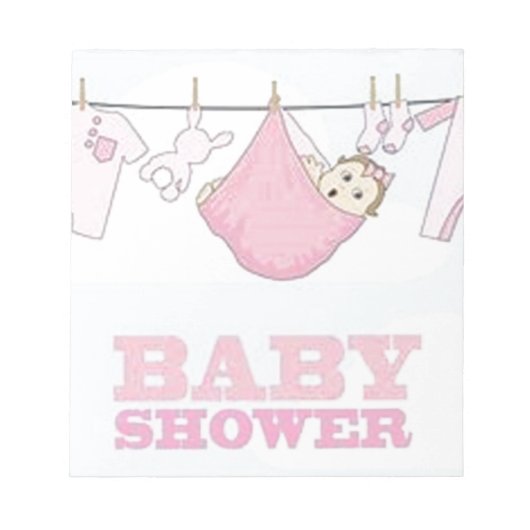 女の赤ちゃんのパーティー項目装飾 ノートパッド (正面)